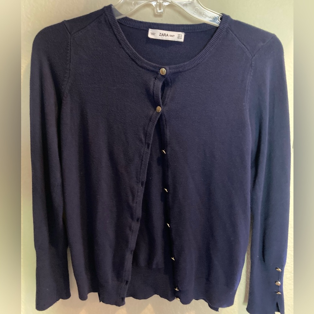 Zara knit M Navy cardigan